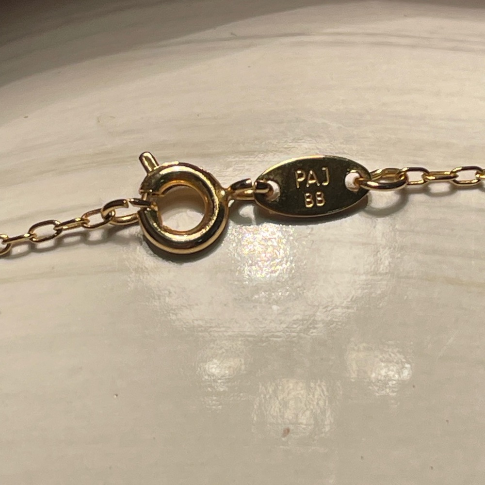 18” Gold Chain Open Heart Necklace w Light Jade Green Colored Stones Rhinestones - Picture 5 of 6